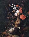 Flowers on a Tree Trunk